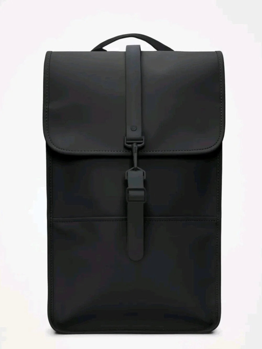 Rains Unisex Black Minimalist Backpack
